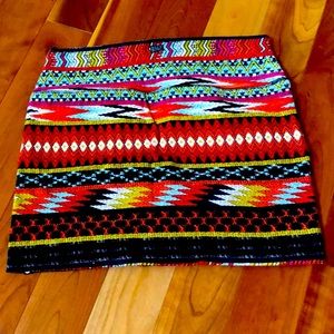 Billabong multi color stretch mini skirt